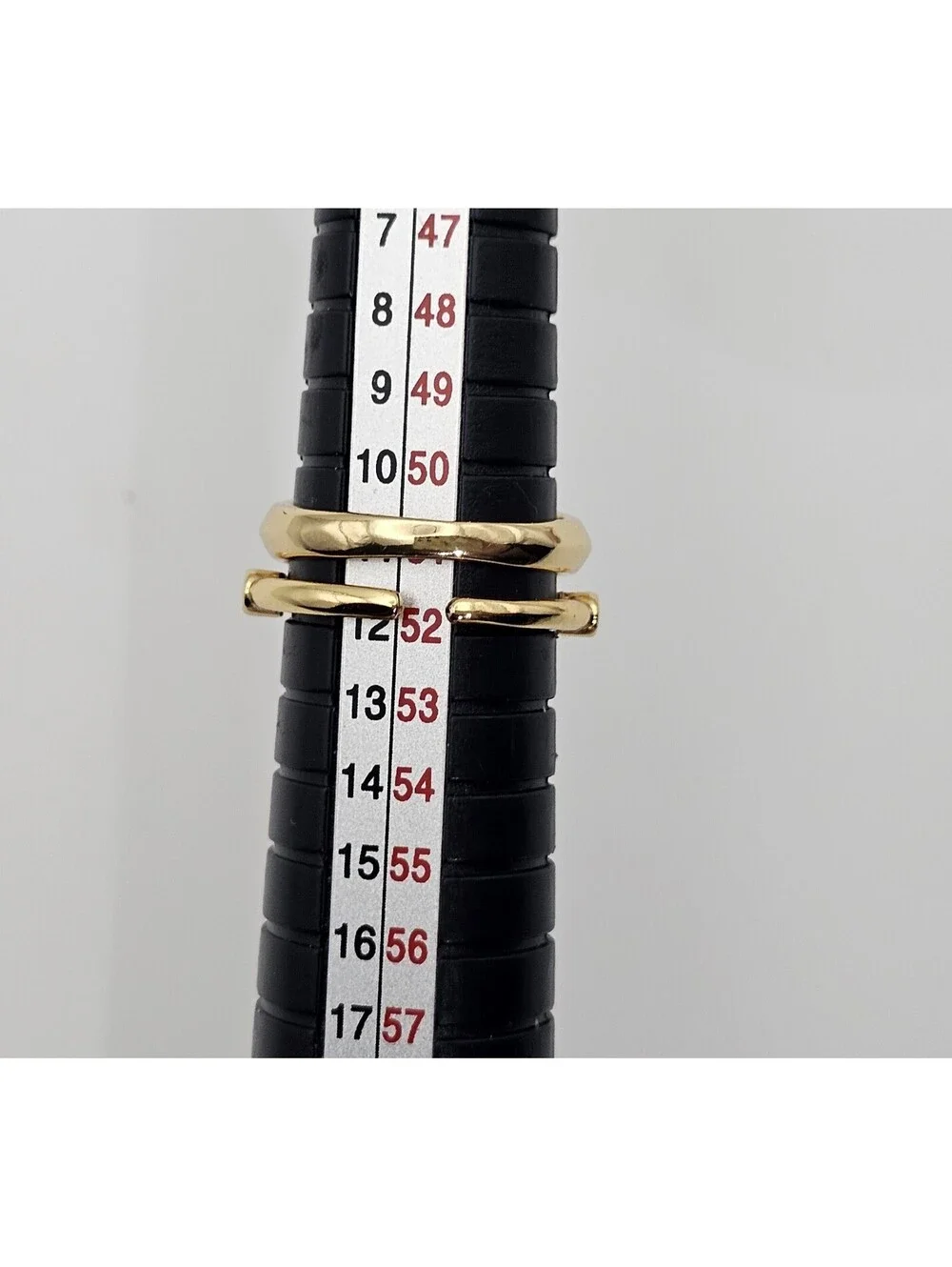 2 Ring Stack - Horse Eye Marquise CZ Size 6 Band - Yellow Enamel Adjustable
